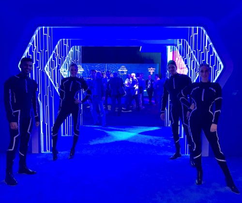 Brand Ambassadors at CES in blue light