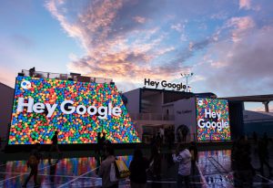 Google Setup At Ces With The Sunset
