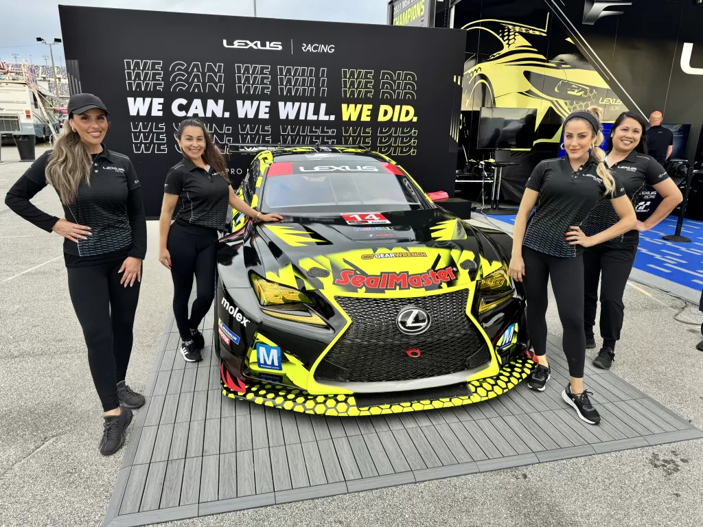 Female Brand Ambassadors representing Lexus at Rolex 24 in Daytona represented by Productions Plus as premiere staffing agency